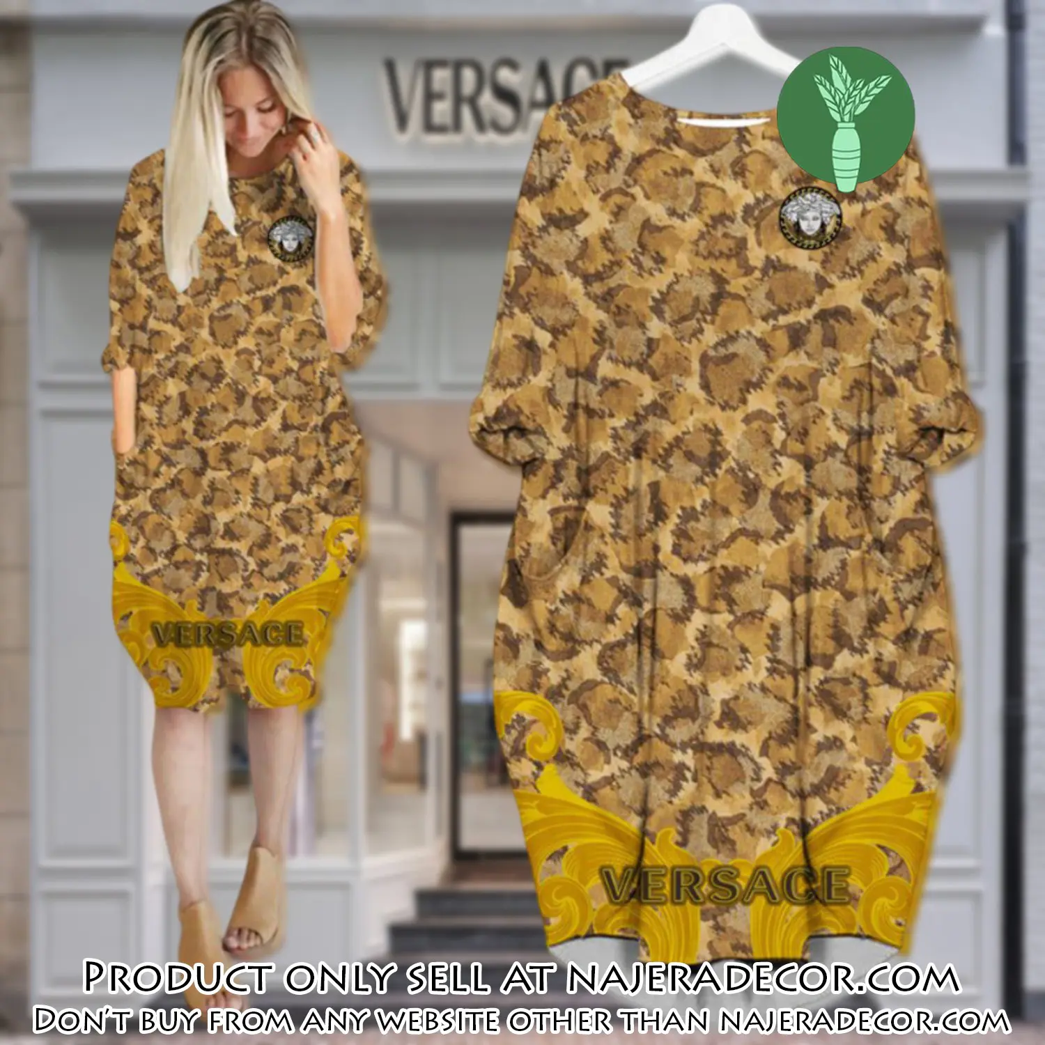 Gianni versace batwing pocket dress luxury brand for women pd065 njr3025836